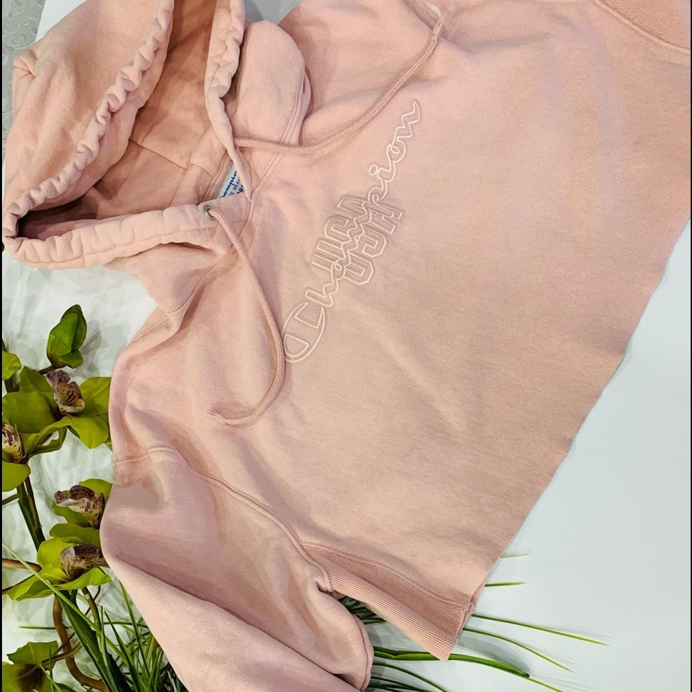 T16- Champion Pink Crop top Hoodie Size L